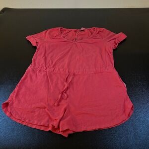 Universal‎ Thread Romper Drawstring Waist Short Sleeve Red/Pink Womens Small
